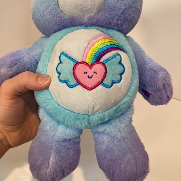 Care Bears Dream Bright Bear 2021 Plush Blue Purple Rainbow Heart 14" Stuffed - Picture 3 of 8